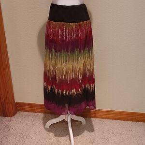 JM Collection Multi-Colored Maxi Skirt  Size 16W